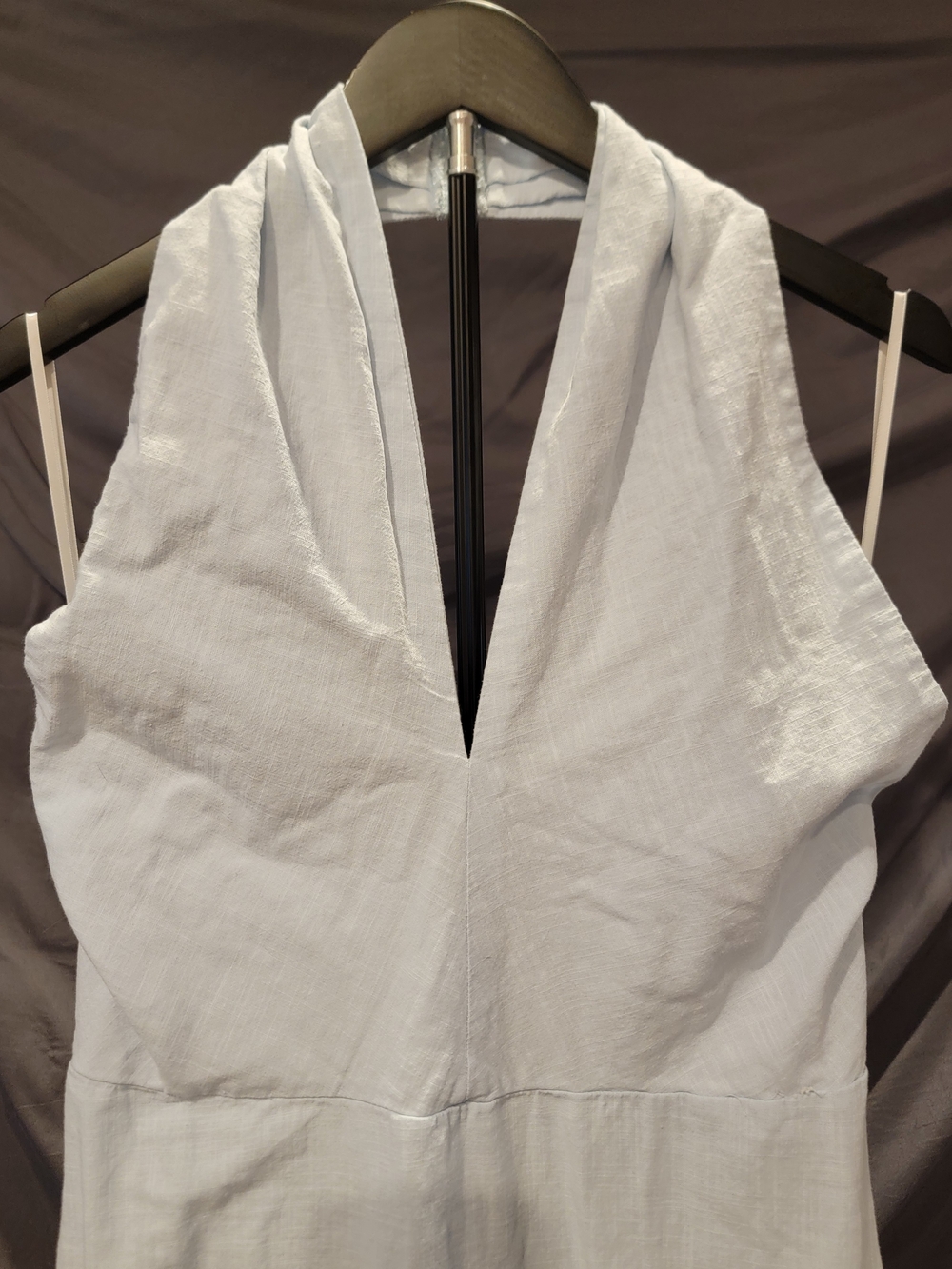 Petal & Pup - Light Blue Deep V Maxi Dress - Linen - Size XL - Picture 4 of 16